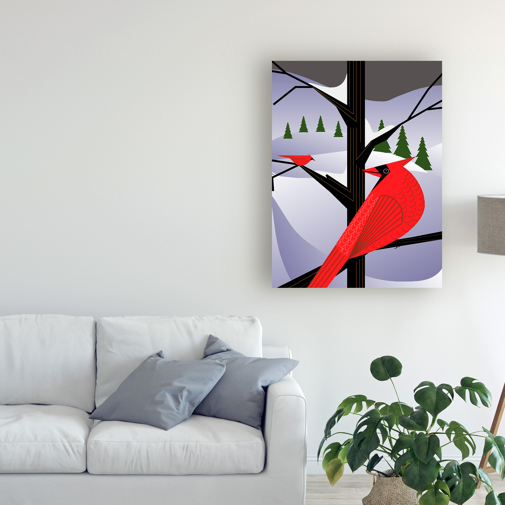 Trademark Fine Art 'Xmas Cardinals' Canvas Art by Marie Sansone