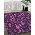 thumbnail image 2 of Ahgly Company Indoor Round Patterned Orchid Purple Area Rugs, 3' Round, 2 of 6