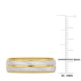 thumbnail image 4 of Alliance de Mariage pour Homme de 6 mm à Double Rangée en Or 14 K Bicolore Mat et Poli Jaune et Blanc, 4 of 5