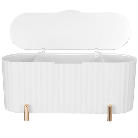 PBPBOX Makeup Cosmetic Organizer White Multi Grid Storage Case for Desktop Use