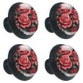 thumbnail image 2 of 4 Pcs Roses Knobs for Kitchen Cabinet Cupboard Dresser Bookcase Drawer Pulls Handles Round Home Decor, 2 of 8