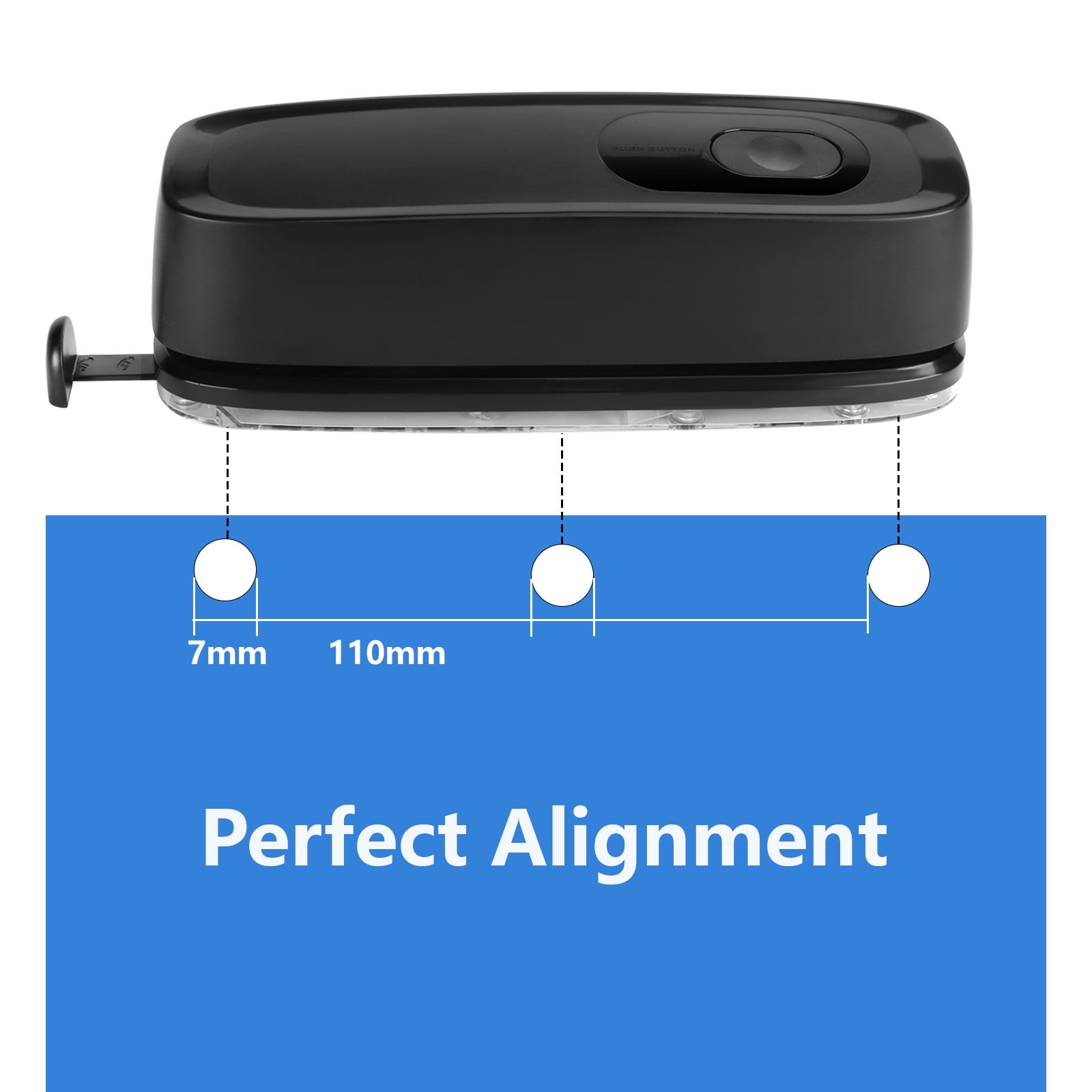 Bocyteopr Electric 3 Hole Punch, Effortless Paper Puncher,20-Sheet Capacity, AC/Battery Powered, 1 Count Included, for Home & Office Use, Black