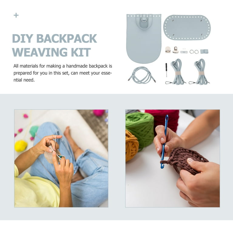 ADDHAT DIY Backpack Making Kit Blue PU Material for Handmade