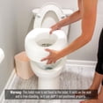 thumbnail image 4 of HealthSmart Portable Elevated Raised Toilet Seat Riser That Fits Most Standard Seats, 15”L x 15”W x 5”H, Holds up to 300 Pounds, White, 4 of 11