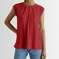 thumbnail image 2 of MIXUE Womens Summer Tops Summer Solid Color Round Neck Hollow Out Sleeveless Fashion Casual Loose Pullover T Shirts Sportwear,Red,XXL, 2 of 7