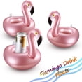 thumbnail image 3 of Cyninesm Flamingo Inflatable Pool Drink Holder Float, 12 Pack, 3 of 7