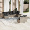 thumbnail image 1 of vidaXL 9 Piece Garden Sofa Set with Cushions Grey Poly Rattan, 1 of 5