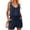 Blue, variant on HOMBOM Women Jumpsuit With Pockets Sleeveless Black Round Neck Solid Color Rompers Jumpsuit Shorts L