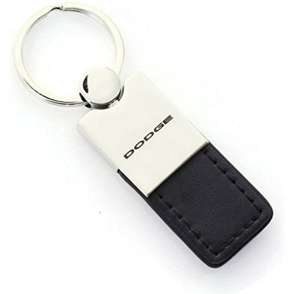 Dodge Keychain & Keyring - Duo Premium Black Leather