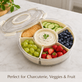 thumbnail image 5 of Divided Serving Tray with Lid and Handle Large Snack Container Snackle Box Food Platter for Charcuterie Veggie Fruit, 5 of 7
