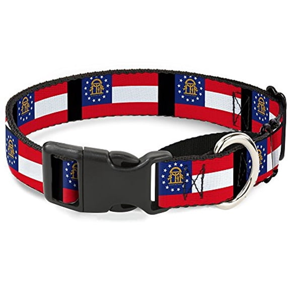 Buckle-Down Georgia Flags Black Martingale Dog Collar