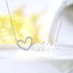 thumbnail image 2 of Collar con Colgante de Corazón Abierto JeenMata para Mamá con Piedra Blanca Decorada en Oro Blanco de 18 K sobre Plata, 2 of 2