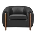 thumbnail image 3 of New Pacific Direct Cordelia Top Grain Leather Accent Arm Chair in Stolm Black, 3 of 15
