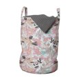 thumbnail image 1 of Floral Laundry Bag, Composition of Aster Flowers on a Pale Blue Background, Hamper Basket with Handles Drawstring Closure for Laundromats, 13" x 19", Blue Grey Pink, by Ambesonne, 1 of 4