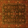 thumbnail image 1 of Ahgly Company Machine Washable Indoor Square Persian Yellow Traditional Area Rugs, 7' Square, 1 of 4