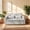 Gray, variant on Striped Velvet Fabric Sofa | 3-IN-1 Convertible Sofa Bed | Compact 2-seater sofa bed | Suitable for apartments, small flats, motorhomes, children's rooms, client reception areas, office rest areas
