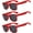 3 Red, variant on OWL Retro Square Sunglasses Womens Mens UV400 Protection Trendy Sun Glasses (3 Pack)