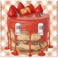 thumbnail image 1 of Metal Light Switch Wall Plate Outlet Cover (Layered Chocolate Strawberry Custard Cake - Double Toggle), 1 of 2