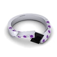 thumbnail image 3 of 1.20 Carat Natural Diamond Black Onyx & Amethyst Gemstone New Wedding Ring for Ladies Solid 18K White Gold Size 10.5 by Diamond-Capitals, 3 of 8