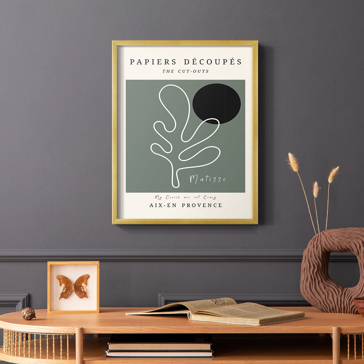 Matisse CCCLXXI in Gold Solid Wood 8 x 10 Framed Print