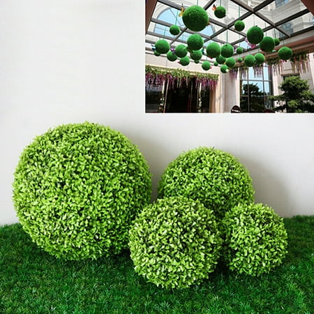 - Meigar Green Grass Balls Decor Ball Topiary Artificial Plant Parties Foliage Grass Ball Pom Poms Wedding Decor Indoor/Outdoor Artificial Plant Ball Topiary Tree Substitute