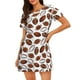 thumbnail image 1 of Fotbe Football Bata de Dormir para Mujer con Estampado, Camisón de Algodón de Manga Corta, Ropa de Dormir Casual, 1 of 6