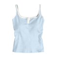 thumbnail image 5 of XINXIAOO Women's Square Neck Sleeveless Tank Top Strappy Contrast Casual Summer Camisole, One Size, 5 of 5