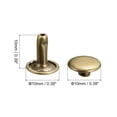 thumbnail image 2 of Unique Bargains 100 Ensembles Rivets en Cuir 10x10mm Double Bouchon Rivets Ton Bronze, 2 of 7