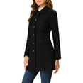 thumbnail image 4 of INSPIRE CHIC Women's Peter Pan Collar Single Breasted Mid Length Overcoat, 4 of 6