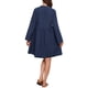 thumbnail image 3 of Vestido de maternidad de mezclilla para mujeres INSPIRE CHIC, de manga larga, algodón, con botones, vestido de camisa de otoño, M azul profundo, 3 of 6