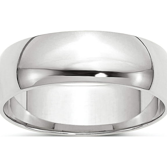 10K White Gold 10Kw 6mm Ltw Half Round Band Size 4 Made In United States 1whrl060-4