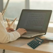 آلة حاسبة أساسية ذات وظيفة قياسية Esulomp، آلة حاسبة لسطح المكتب للأرقام مع شاشة Lcd كبيرة وزر حساس، آلة حاسبة لسطح المكتب للمكتب والمنزل والمدرسة (أسود)