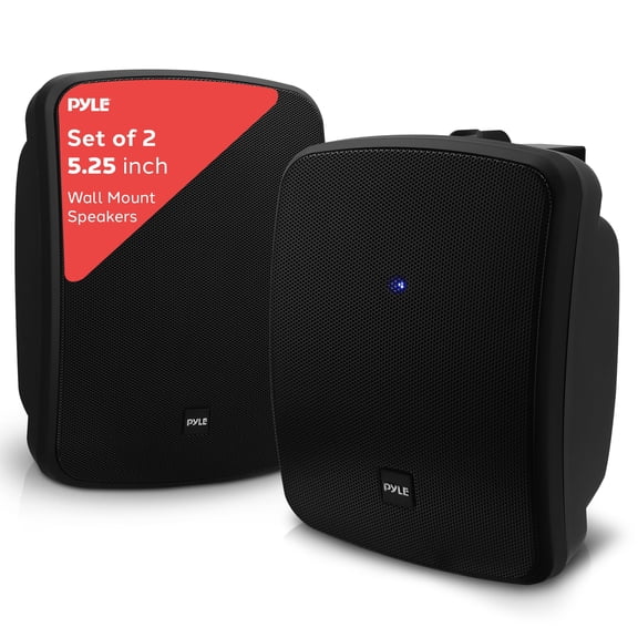 PYLE PDWR54BTB - Waterproof & Bluetooth 5.25'' Indoor / Outdoor Speaker System, 600 Watt, Black