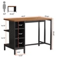 thumbnail image 2 of Fnova 43" Kitchen Prep Table with Storage, Butcher Block Island with Large Worktop, Bar Table for Bistro, Rustic Brown (Stools Not Included), 2 of 9