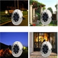 thumbnail image 5 of Luces solares de suelo para jardín al aire libre, 8 LED, blanco cálido de 3000 K, resistencia al agua IP65, focos solares para exteriores para caminos, patios, terrazas, focos solares empotrados refor, 5 of 5