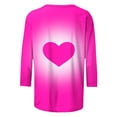 thumbnail image 4 of Busydd Womens Valentines Day Shirt Casual 3/4 Sleeve Heart Graphic Print Valentines Tops Fashion Oversized Round Neck T Shirts Valentines Day Gifts S-5XL, 4 of 5