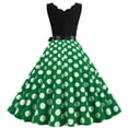 thumbnail image 4 of Penkiiy Women Vintage Summer Dot Print Sleeveless Casual Evening Party Prom Dress Plus Size Dresses S Green On Sale, 4 of 9