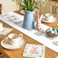 thumbnail image 5 of Happy Easter Rabbits Table Runner 36 Inches Long for Kitchen Dining, Spring Bunny Flowers Love Watercolor Dresser Scarf Farmhouse, Dining Table Decorations for Wedding/Parties, 13 x 36 In, 5 of 8