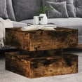 thumbnail image 1 of vidaXL Coffee Table with LED Lights Smoked Oak 50x50x40 cm, 1 of 5