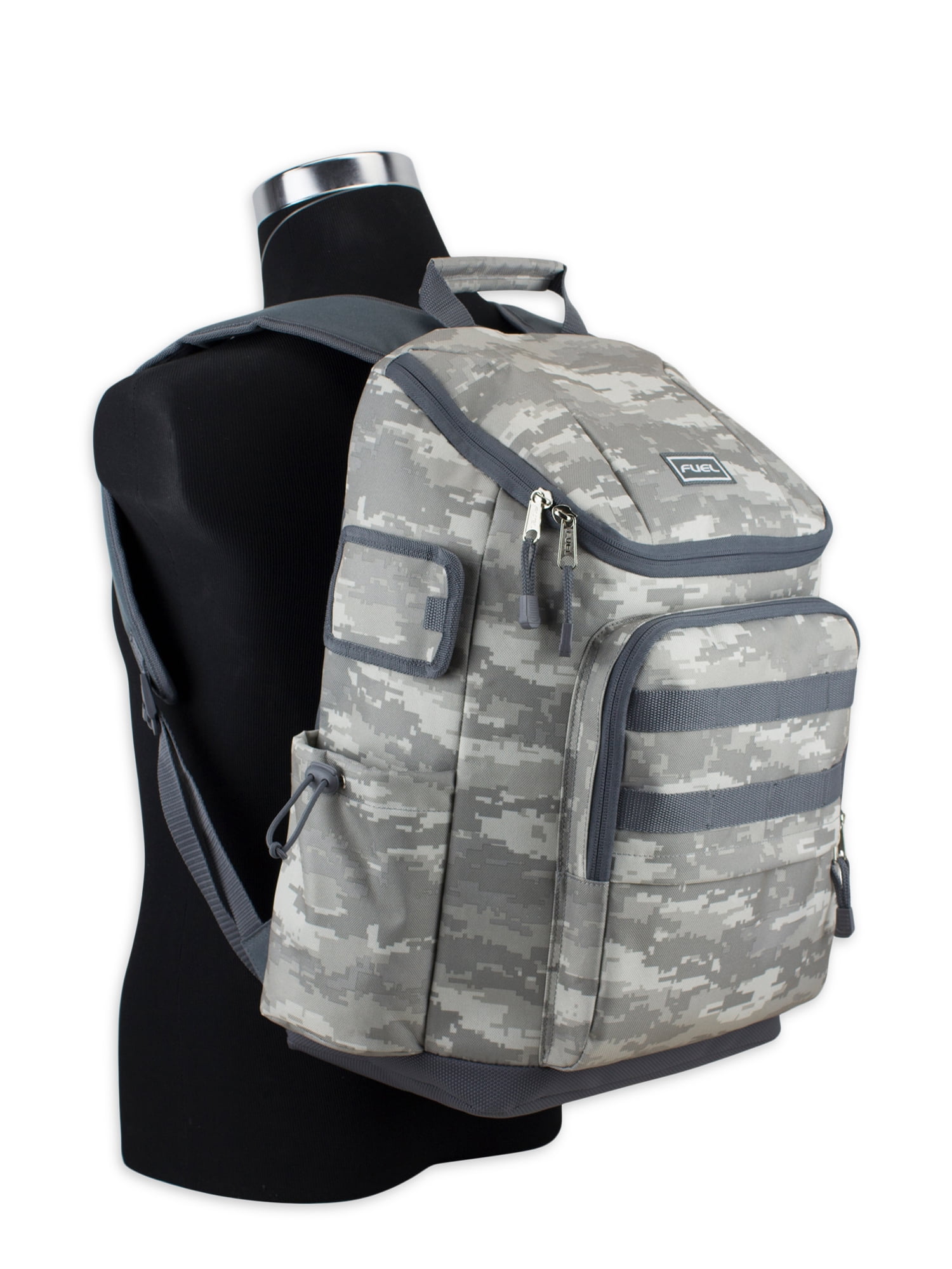 Fuel Unisex Outdoor Cargo Top Loading Backpack, Gray Static Camouflage