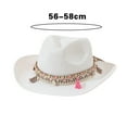 thumbnail image 6 of UDIYO Bohemia Style Straw Cowboy Hat,Women's Crocheted Summer Straw Hats, Classic Beach Sun Hats, 6 of 8