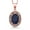 Blue Sapphire, September, variant on 18K Rose Gold Plated Silver Red Created Ruby Pendant Necklace for Women (3.84 Cttw, Oval 14X10MM, Gemstone July Birthstone, with 18 inch Silver Chain)