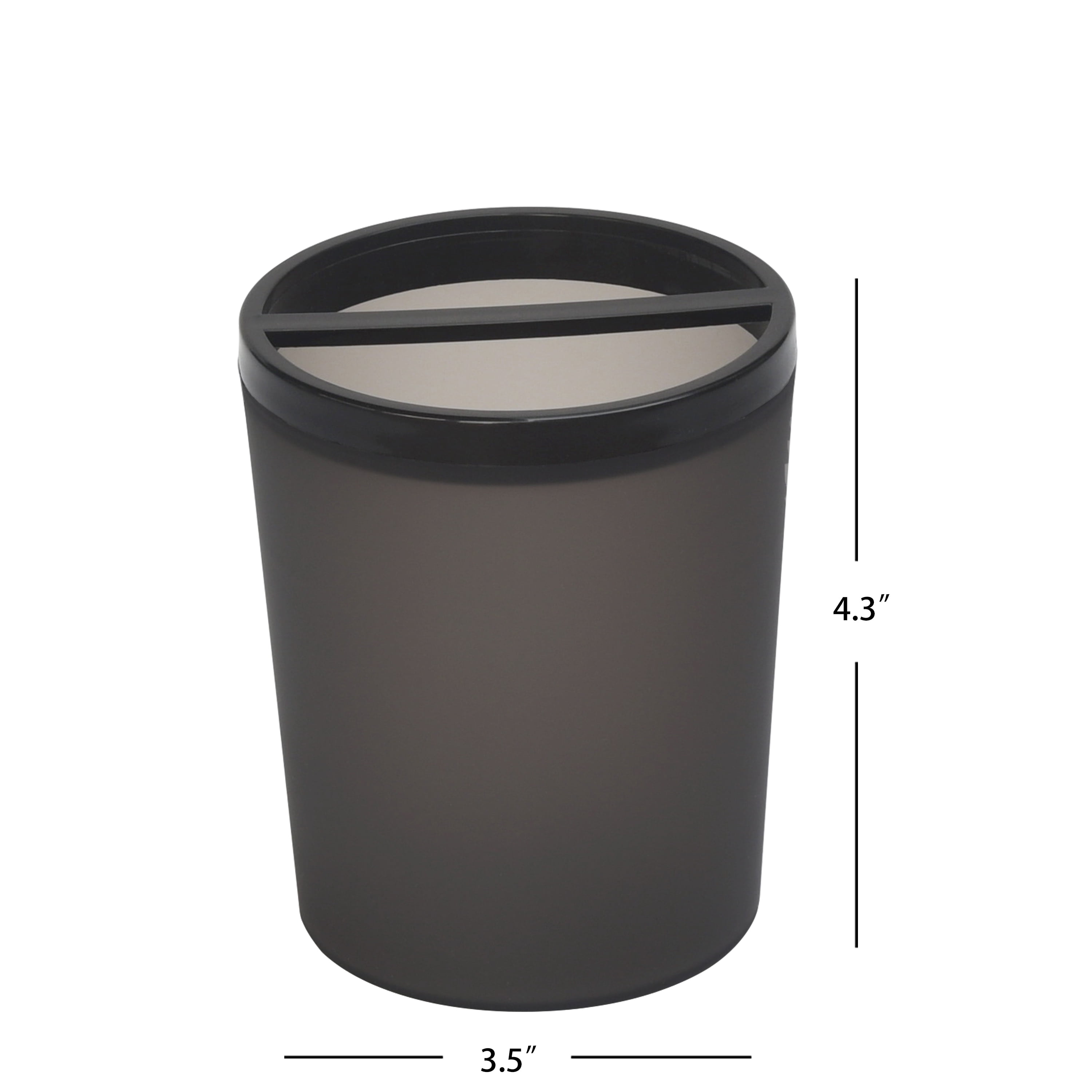 Frosted Black Plastic 4 Pc Bath Accessories Set, Mainstays