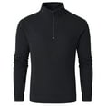thumbnail image 3 of Pdbokew Men's Long Sleeve 1/4 Zipper Stand up Collar Warm Jacquard Sweatshirt Black 4XL, 3 of 9