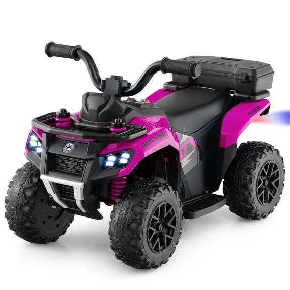 Infans 6V Kids Ride On ATV w/ Music & Spray Function USB Port Storage Box Toy Car