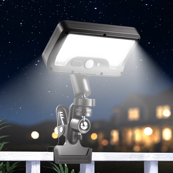 HAARAY Clip On Solar Light Outdoor, Motion Sensor Security Flood Light, USB Charging and Solar Powered Fence Lights for Yard, Deck, Gutter, Camping, 3 Mode Settings, IP65 Waterproof, 1 Pack