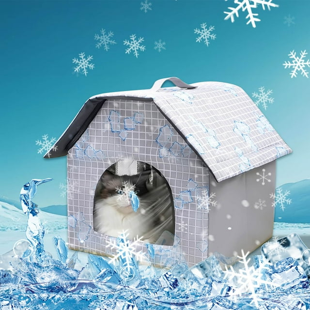 PALIFEUR Fournitures pour Animaux Lit Rafraîchissant d'Été pour Animaux et Chiens - Maison Climatisée Pliable pour Animaux - Blocs Réfrigérants Faits Maison pour Lit Réfrigérant Fournitures pour Chiens