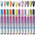 thumbnail image 1 of opvise Nail Drawing Pen Safe Ingredients Vibrant Color Quick Dry Grip Comfortable Non-Irritating Lightweight DIY 3D Abstract Lines Nail Art Painting Pen Nail Supplies, 1 of 8