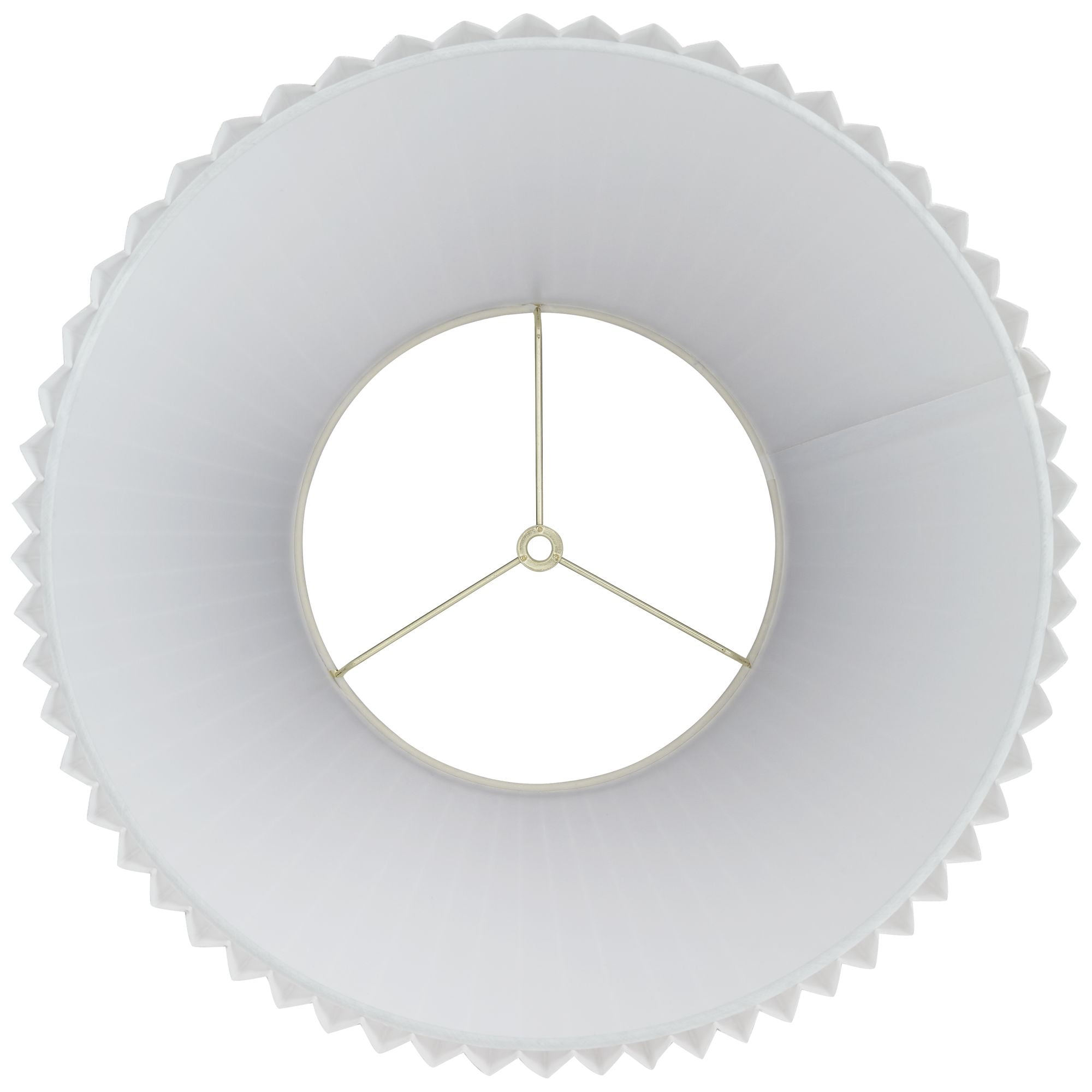 Springcrest Collection Hardback Knife Pleated Empire Lamp Shade White Large 10" Top x 17" Bottom x 14.75" Slant Spider with Harp and Finial Fitting
