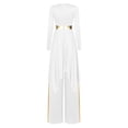 thumbnail image 6 of Aislor Womens Liturgical Worship Praise Dance Dress Long Sleeve Overlays Tunic with Wide Leg Baggy Pants Set White XXL, 6 of 7